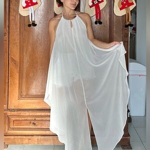 Chic White High Low Dress